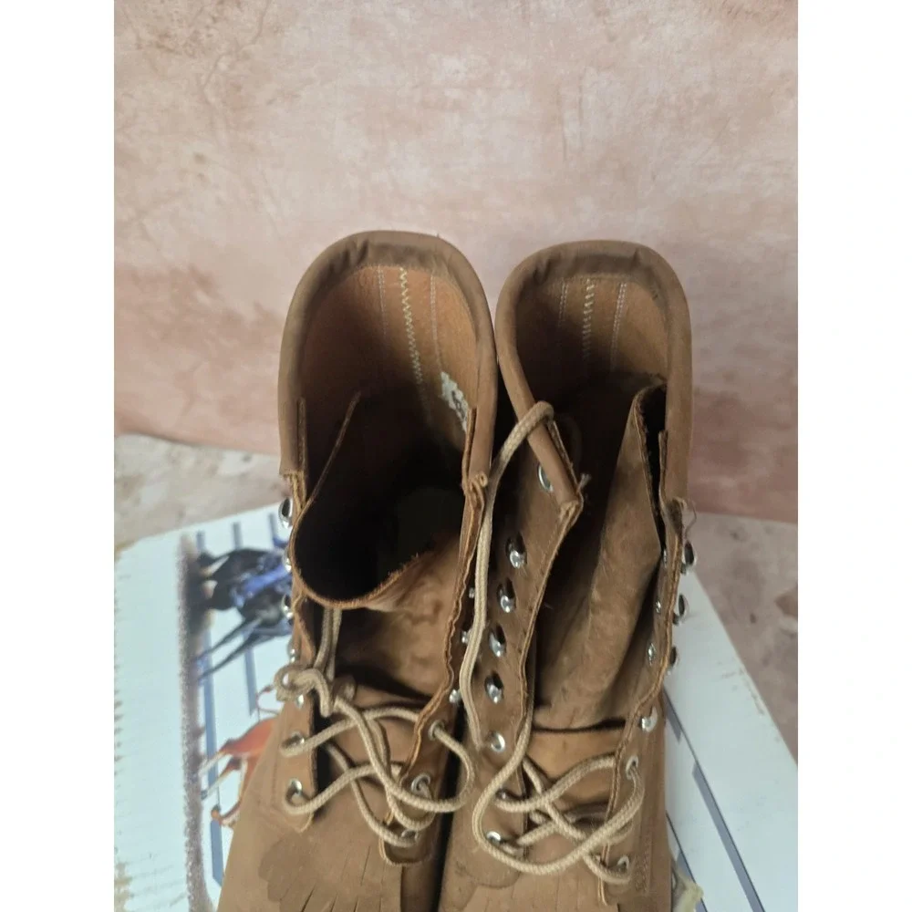 Cowtown‎ Brown Leather Kiltie Lace Up Western/ Cowboy Boots Size 13 D